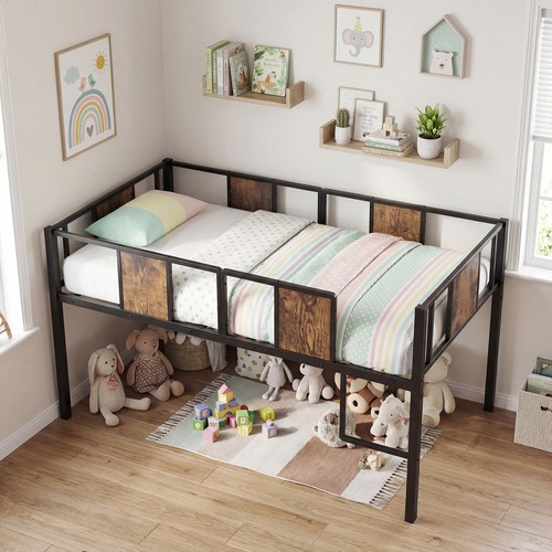 Low loft bed single - low, size