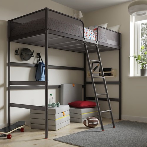 Loft bed frame dark - loft, grey