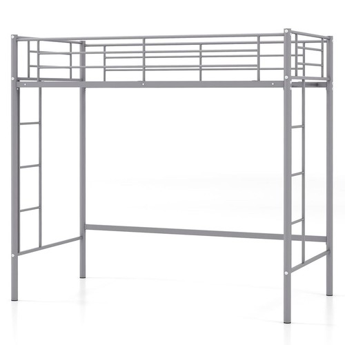 Silver metal modern loft - loft, bed