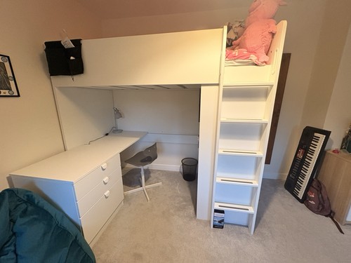 White wooden children loft - wooden, children's