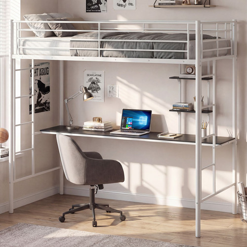 Loft bed with desk - loft, and