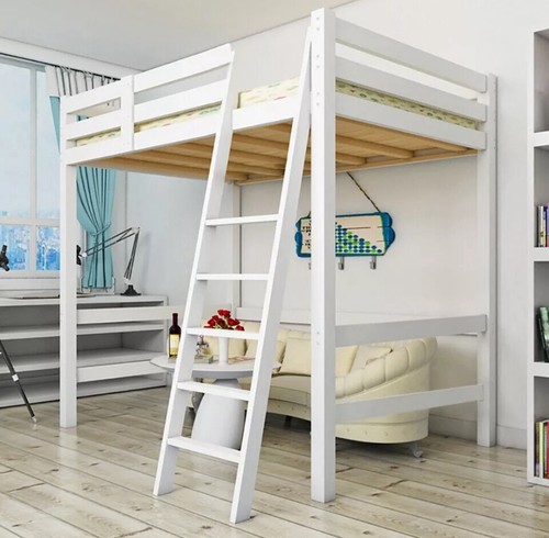 Ikea stora white wooden loft - white,