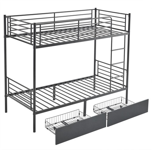 Black twin bunk bed frame - bed, 3ft