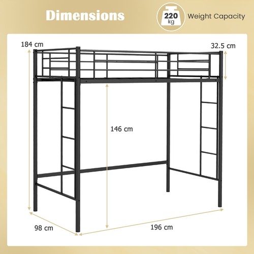 Metal loft bed - loft,