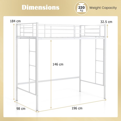 Metal loft bed - bed, frame