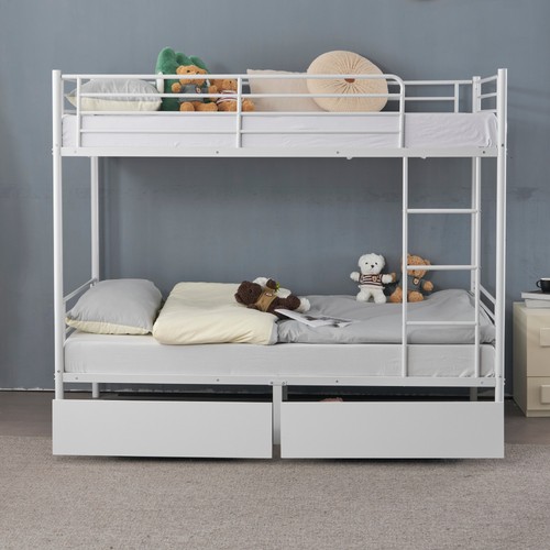White 3ft metal bunk - white,