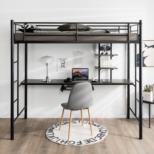 5ft single metal loft bed - metal,