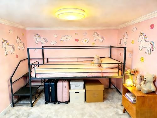 Single low loft bed frame - single,